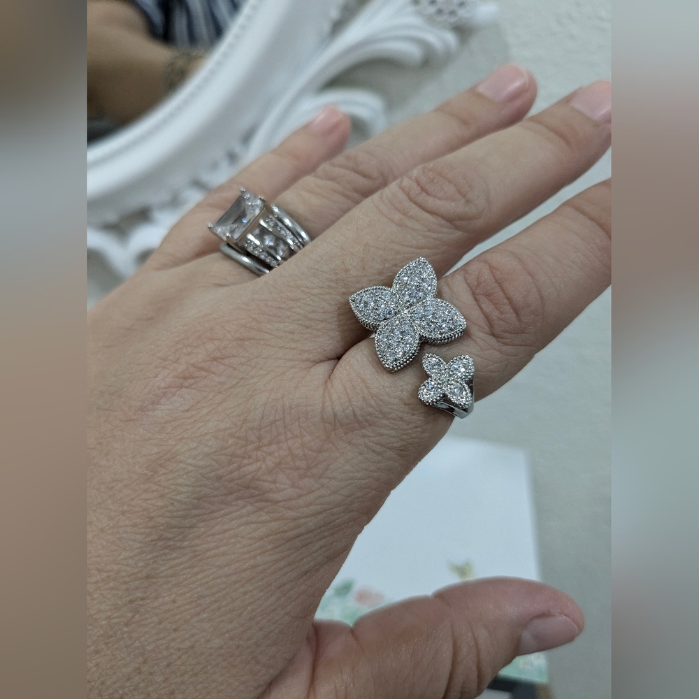 Alhambra Silver Plated Open Ring - image 8